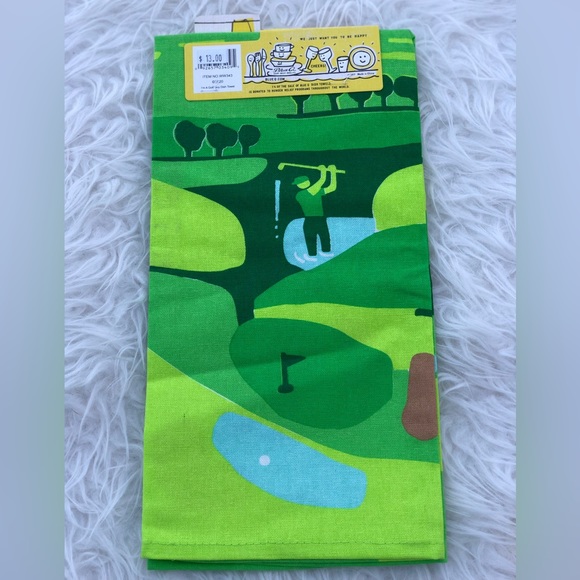 NWT brand New Blue Q dish towel Golf guy golfing hand towel dish towel - Picture 2 of 2